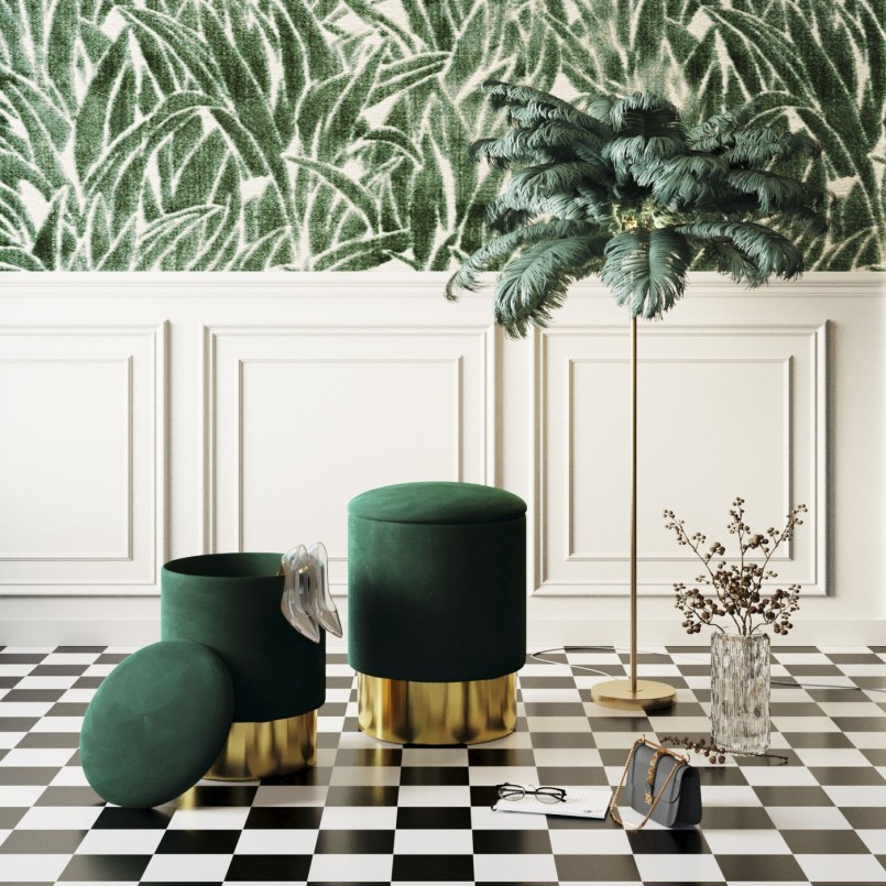 Vloerlamp met groene veer - Kare Design