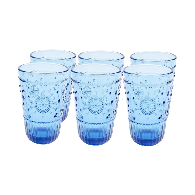 Hoge blauwe waterglazen - Griekenland - Kare Design
