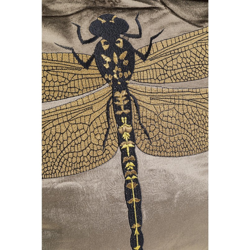 Coussin Glitter Dragenfly marron 40x40cm