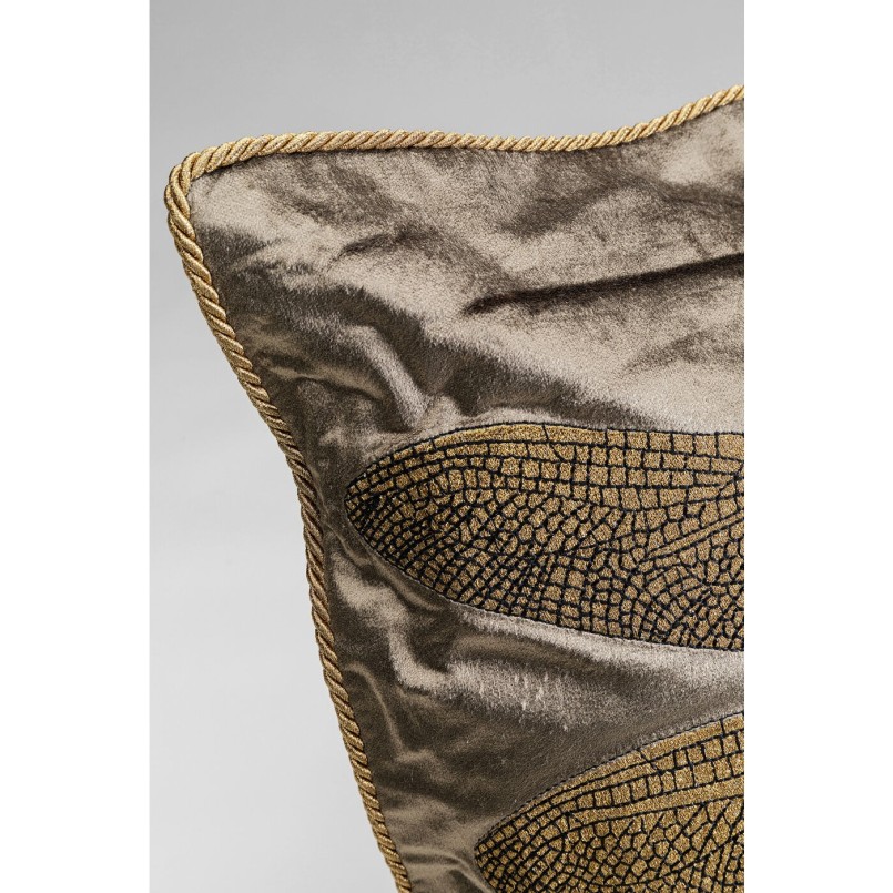 Coussin Glitter Dragenfly marron 40x40cm