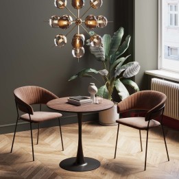 Walnut colored table with black base - Schickeria - Kare Design