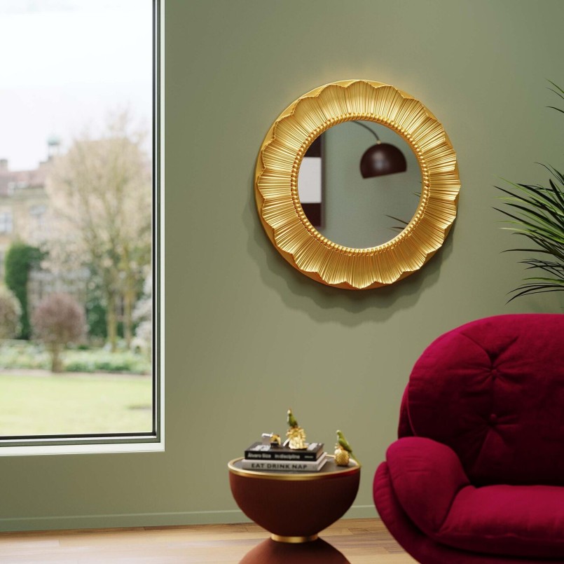 Retro oranje, zwart en gouden bijzettafeltje - Endless Vegas - Kare Design