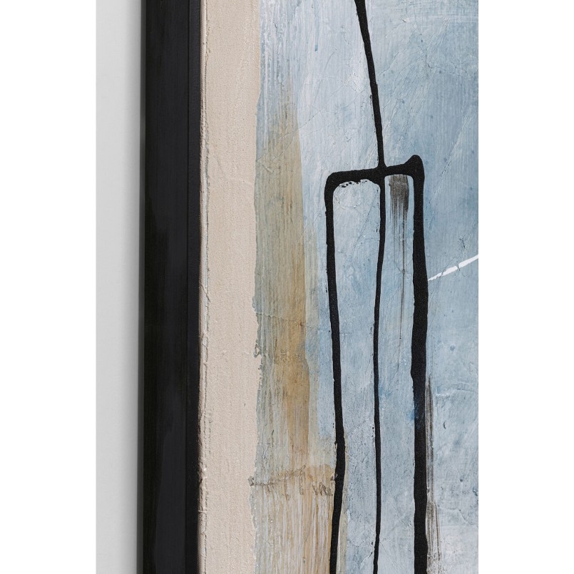 Blue and beige abstract canvas - Dust - Kare Design