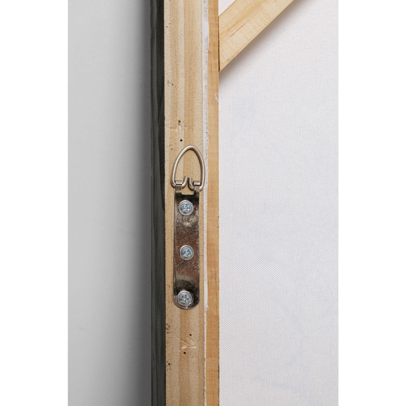 Blauw en beige abstract canvas - Stof - Kare Design