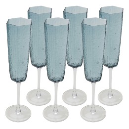 Blauw glazen champagneglazen - Cascata - Kare Design