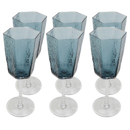 Blauwe glazen wijnglazen - Cascata - Kare Design
