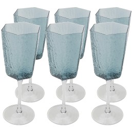 Blauwe glazen wijnglazen - Cascata - Kare Design