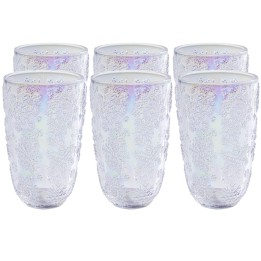 Water glass  6/set- Ice Flowers Colore - Kare Design