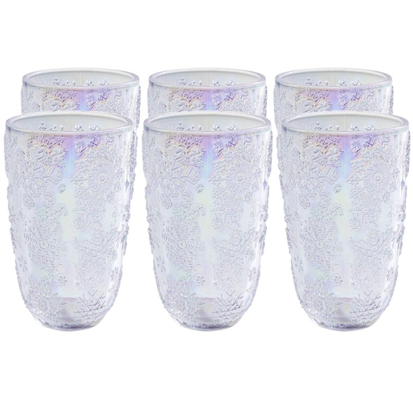 Waterglazen glas 6/set  - Ice Flowers Colore - Kare Design