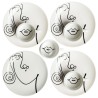 Damescups met abstract gezicht zwart-wit - Viso - Kare Design