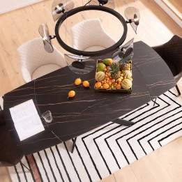 Black ceramic extensible table - Twist - Kare Design