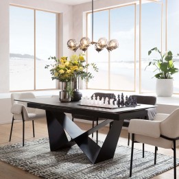 Eigentijdse uittrekbare tafel van steengoed - Connesso - Kare Design