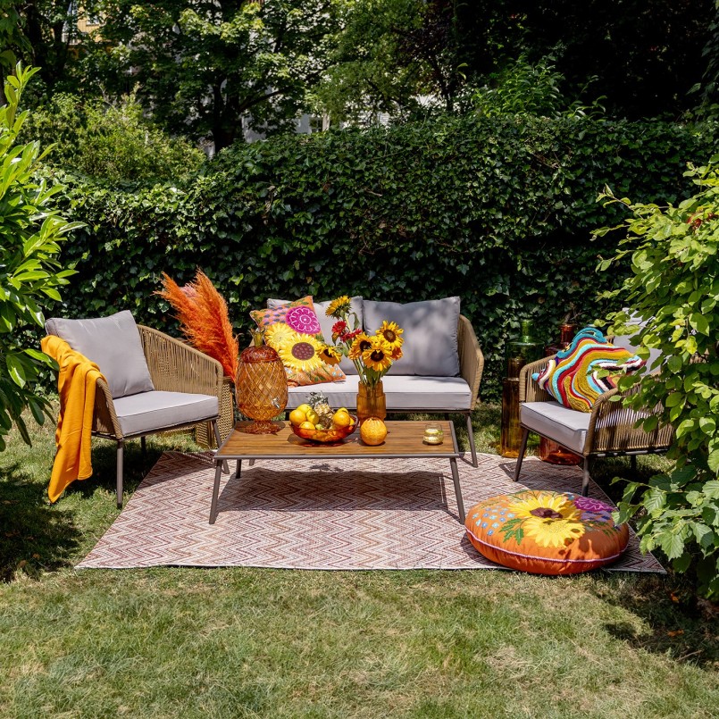 Bruin en grijs tuinmeubel set - Elba - Kare Design