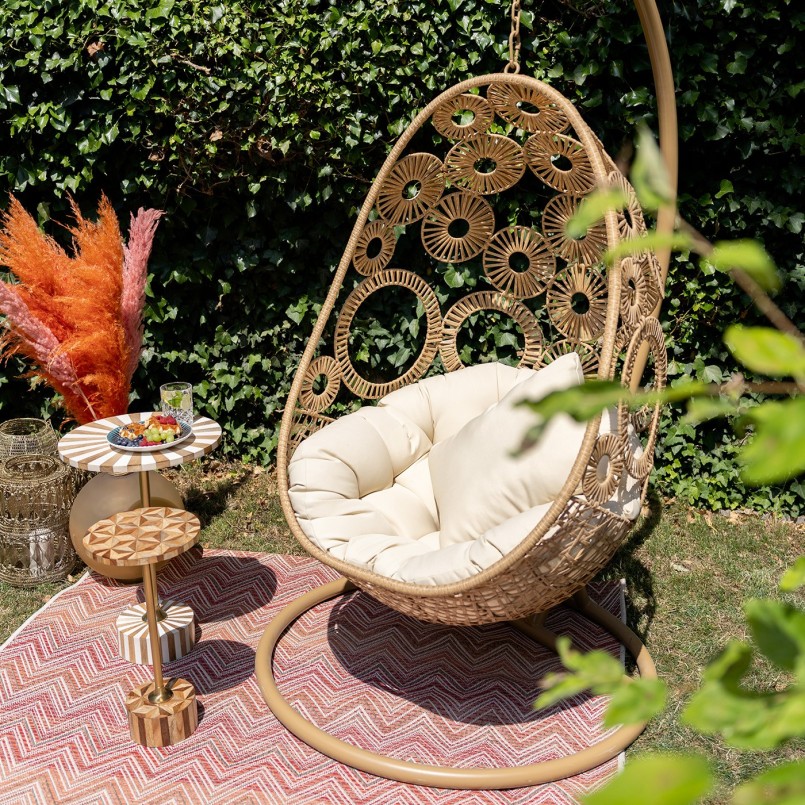 Ronde witte en gouden bijzettafel - Domero Cirque - Kare Design