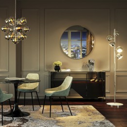 Moderne Zilveren Vloerlamp - Calotta - Kare Design
