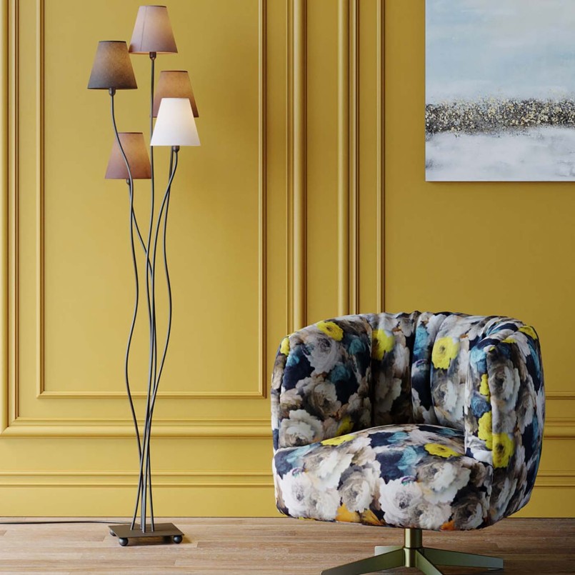 Elegante bruine vloerlamp - Flexibele Mocca - Kare Design
