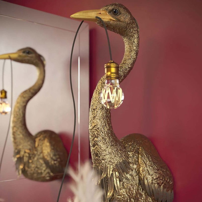 Golden bird wandlamp - Heron - Kare Design