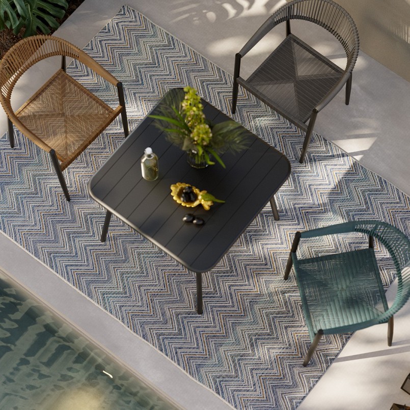 Tuinstoel met bruine armen - Palma - Kare Design