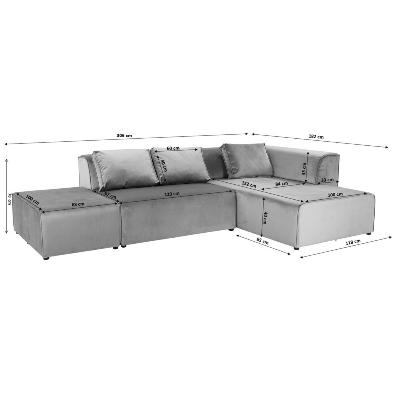 Grey contemporary corner sofa - Infinity - Kare Design