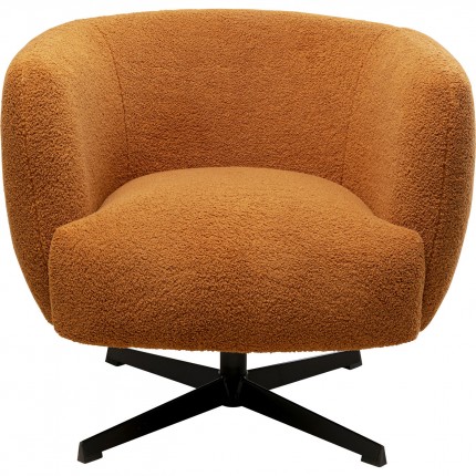 Draaifauteuil Fuzzy bruin Kare Design