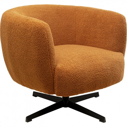 Draaifauteuil Fuzzy bruin Kare Design