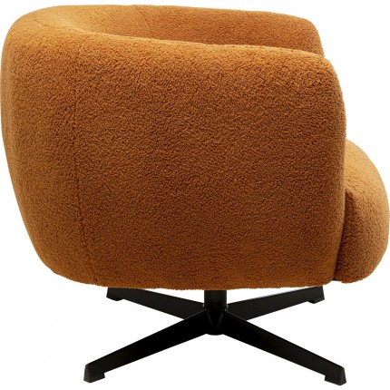 Draaifauteuil Fuzzy bruin Kare Design