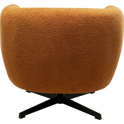 Draaifauteuil Fuzzy bruin Kare Design