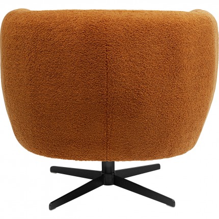 Draaifauteuil Fuzzy bruin Kare Design