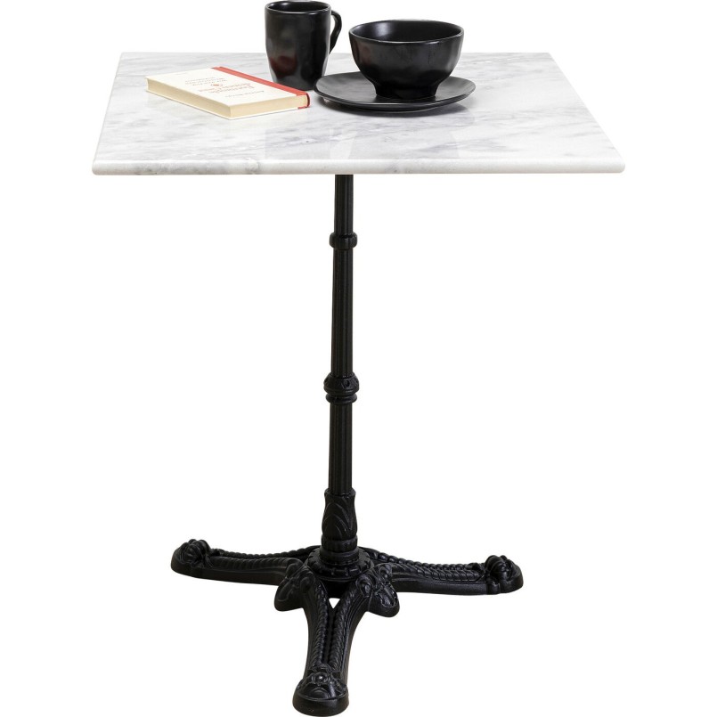 Eettafel van wit marmer en zwart staal - Bistrot - Kare Design