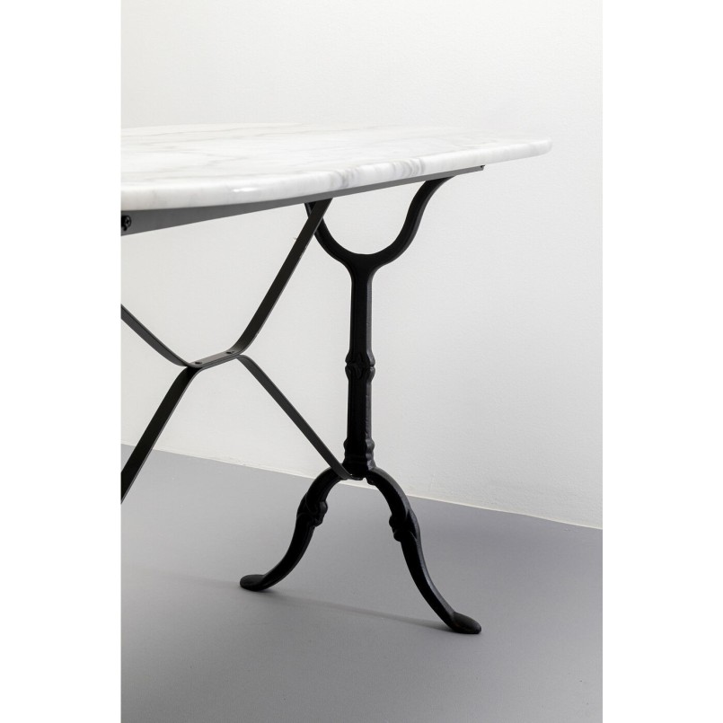 Eettafel van wit marmer en zwart staal - Bistrot - Kare Design