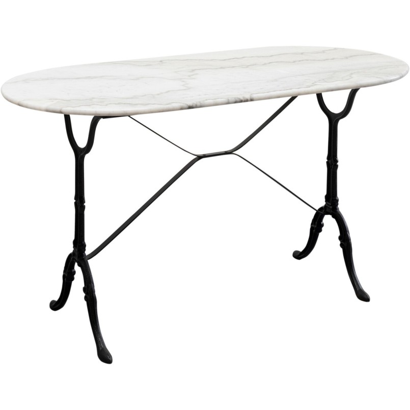 Eettafel van wit marmer en zwart staal - Bistrot - Kare Design