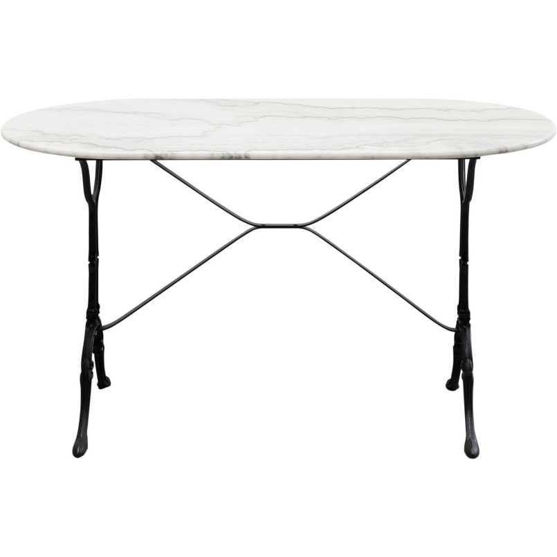 Eettafel van wit marmer en zwart staal - Bistrot - Kare Design