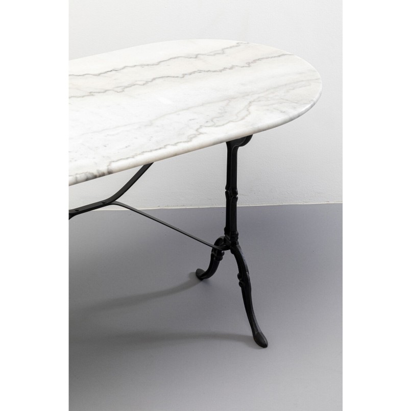 Eettafel van wit marmer en zwart staal - Bistrot - Kare Design