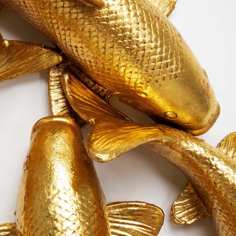 Wanddecoratie met gouden koi cirkel - Kare Design