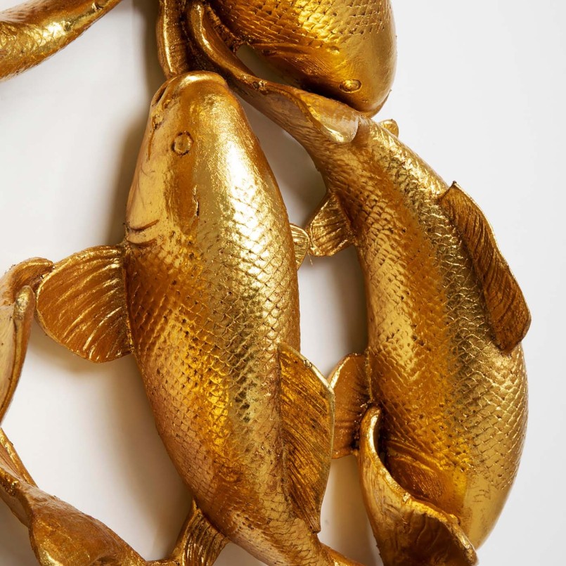 Wanddecoratie met gouden koi cirkel - Kare Design