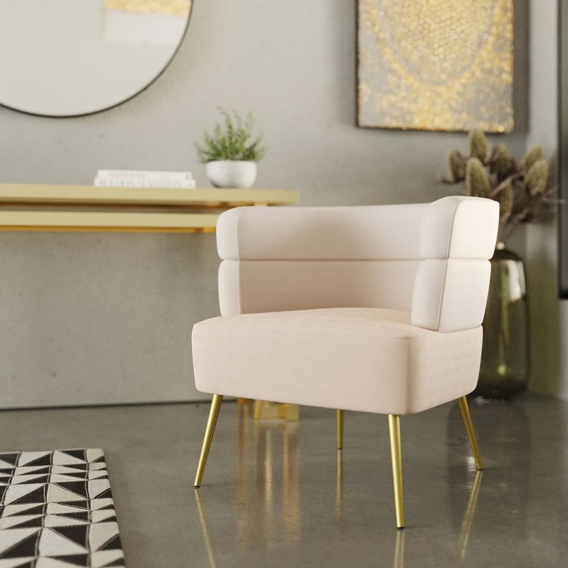 Crème fluwelen retro fauteuil - Sandwich - Kare Design