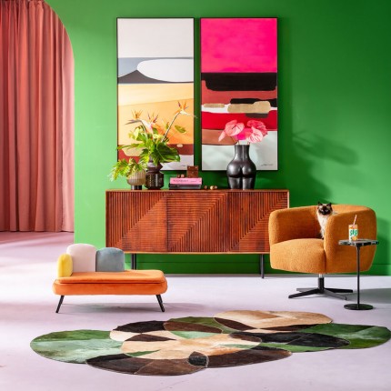 Draaifauteuil Fuzzy bruin Kare Design