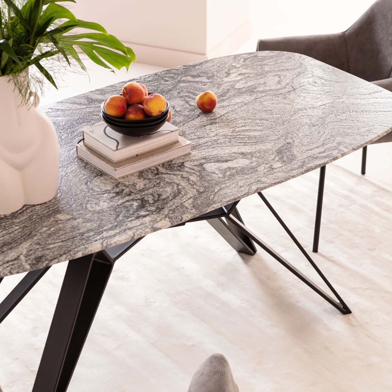 Grey and white granite dining table - Okinawa - Kare Design