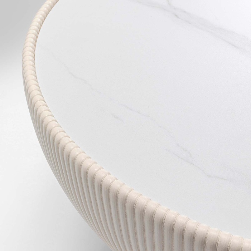 White marble effect round coffee table - Vegas - Kare Design