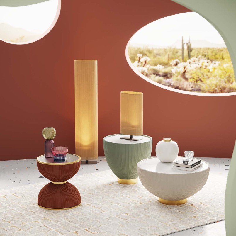 Retro orange, black and gold side table - Endless Vegas - Kare Design