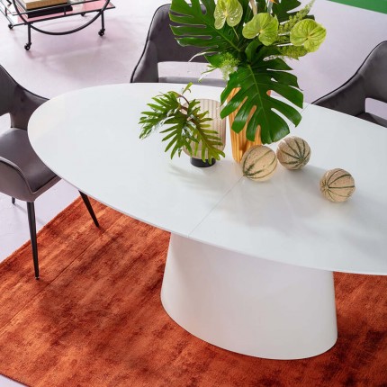 Uitschuifbare eettafel Benvenuto ovaal mat wit Kare Design Uitschuifbare eettafel Benvenuto ovaal mat wit Kare Design