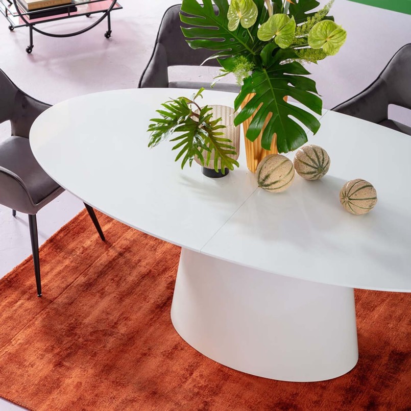 Eigentijdse witte uittrekbare tafel - Benvenuto - Kare Design
