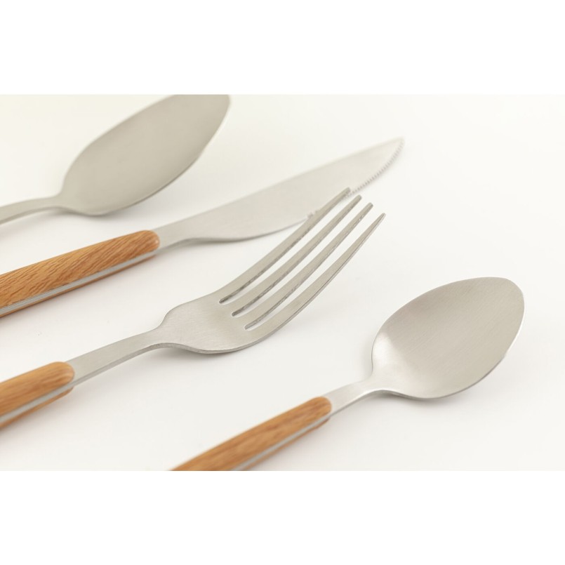Silver-plated steel and imitation wood cutlery - Paris - Kare Design