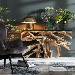 Etnische houten console - Wortels - Kare Design