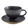 Grey ceramic coffee cup and saucer - Diva - Kare Design