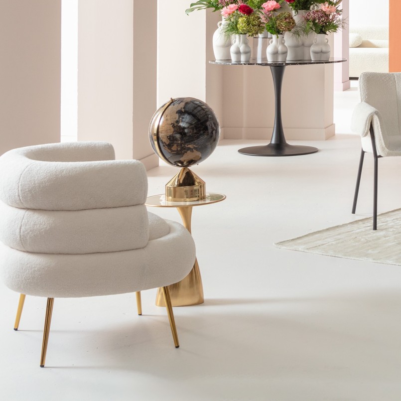 Gold aluminum side table - Spacey - Kare Design
