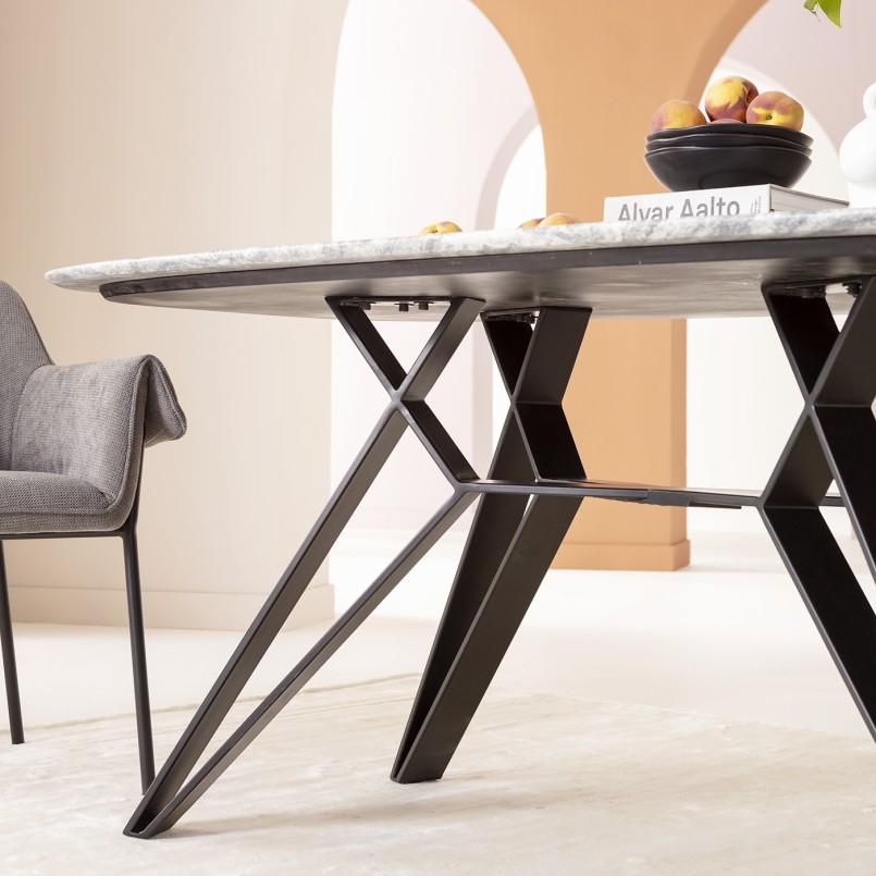 Grey and white granite dining table - Okinawa - Kare Design