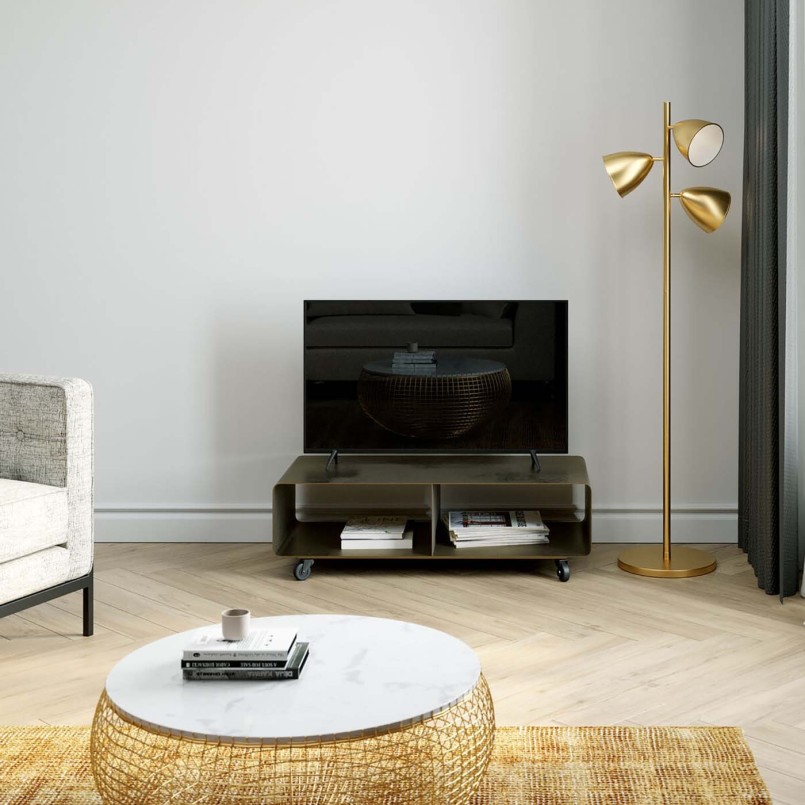 Bronzen stalen TV meubel - Lounge - Kare Design