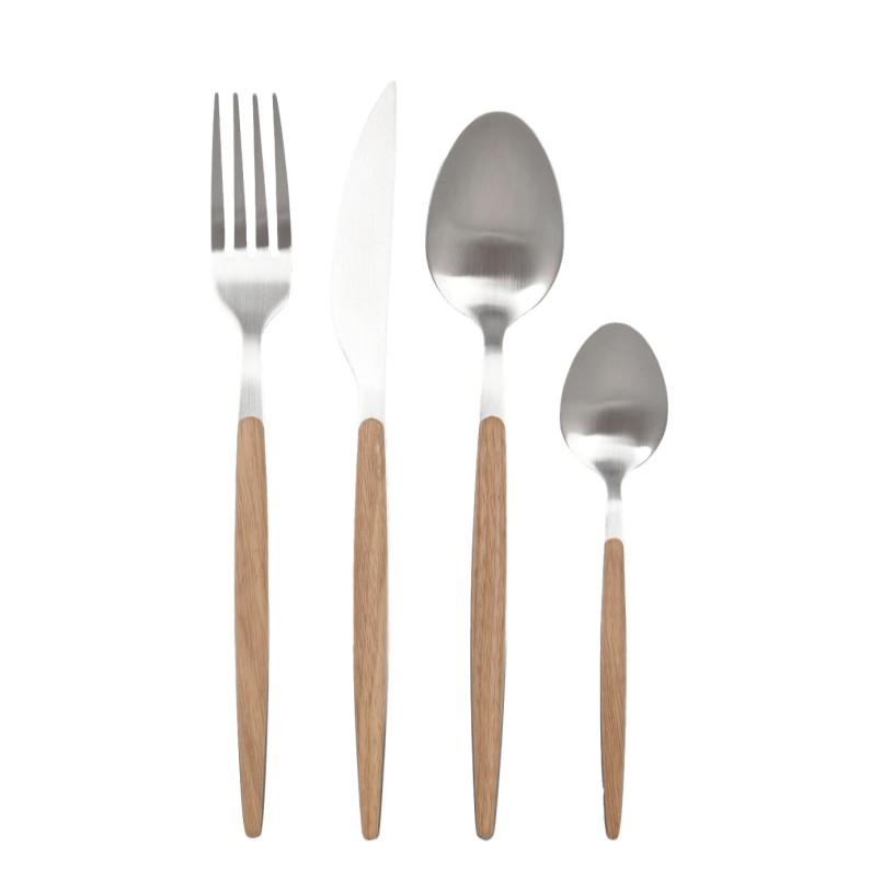 Silver-plated steel and imitation wood cutlery - Paris - Kare Design
