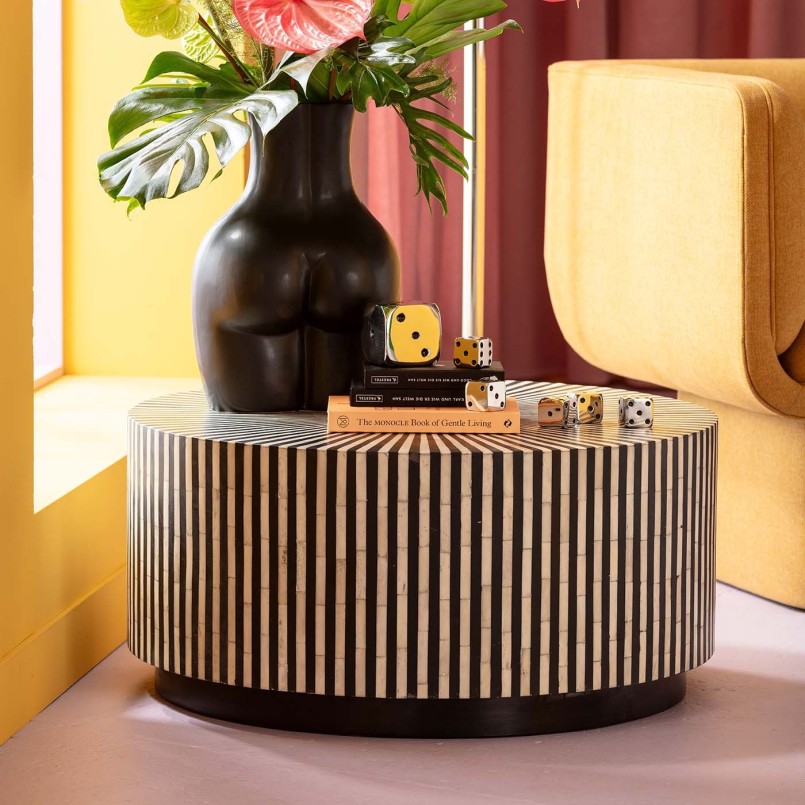 Contemporary black and white coffee table - Electra - Kare Design